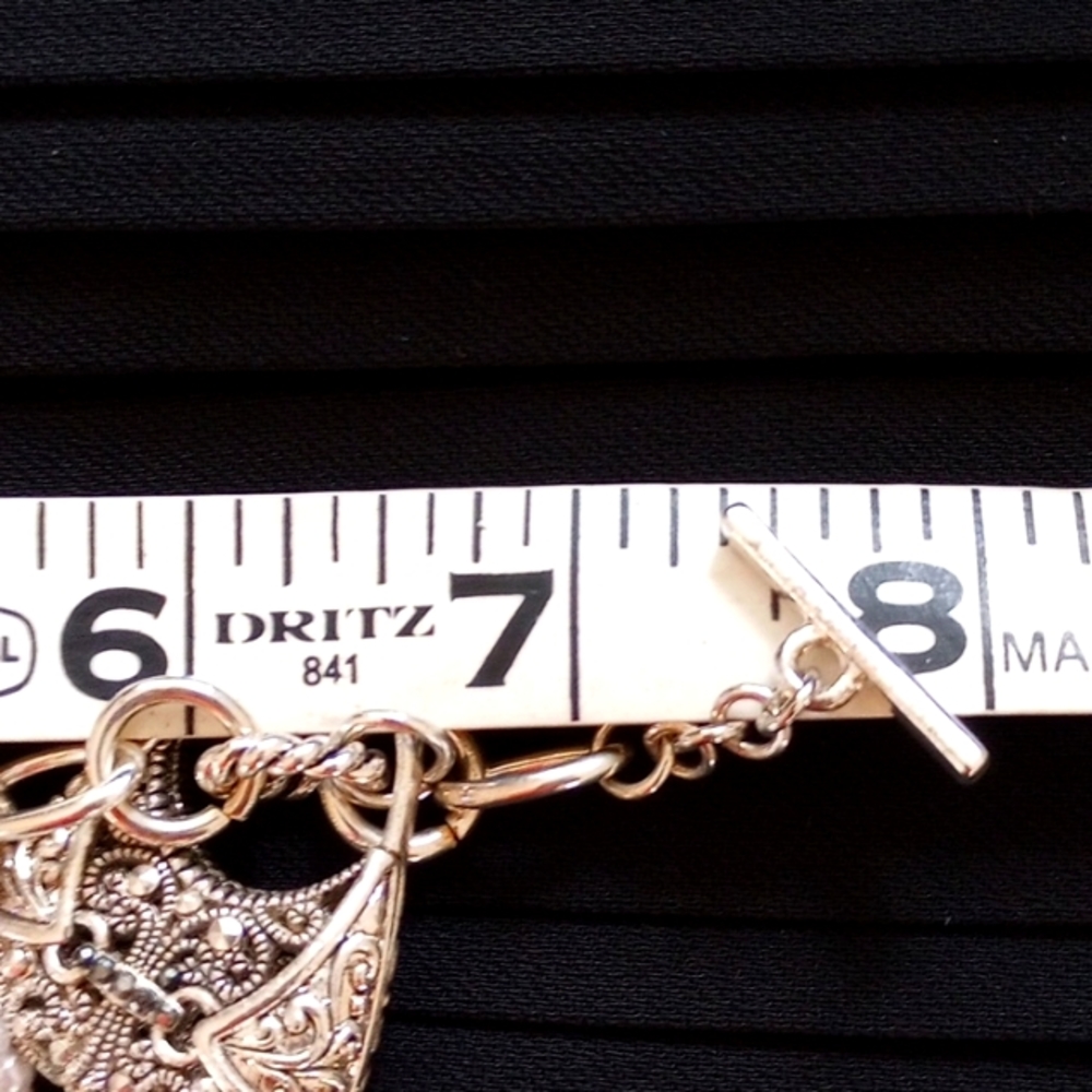 Charm Bracelet (5 Purse Charms) Silver 8" - Picture 9 of 9